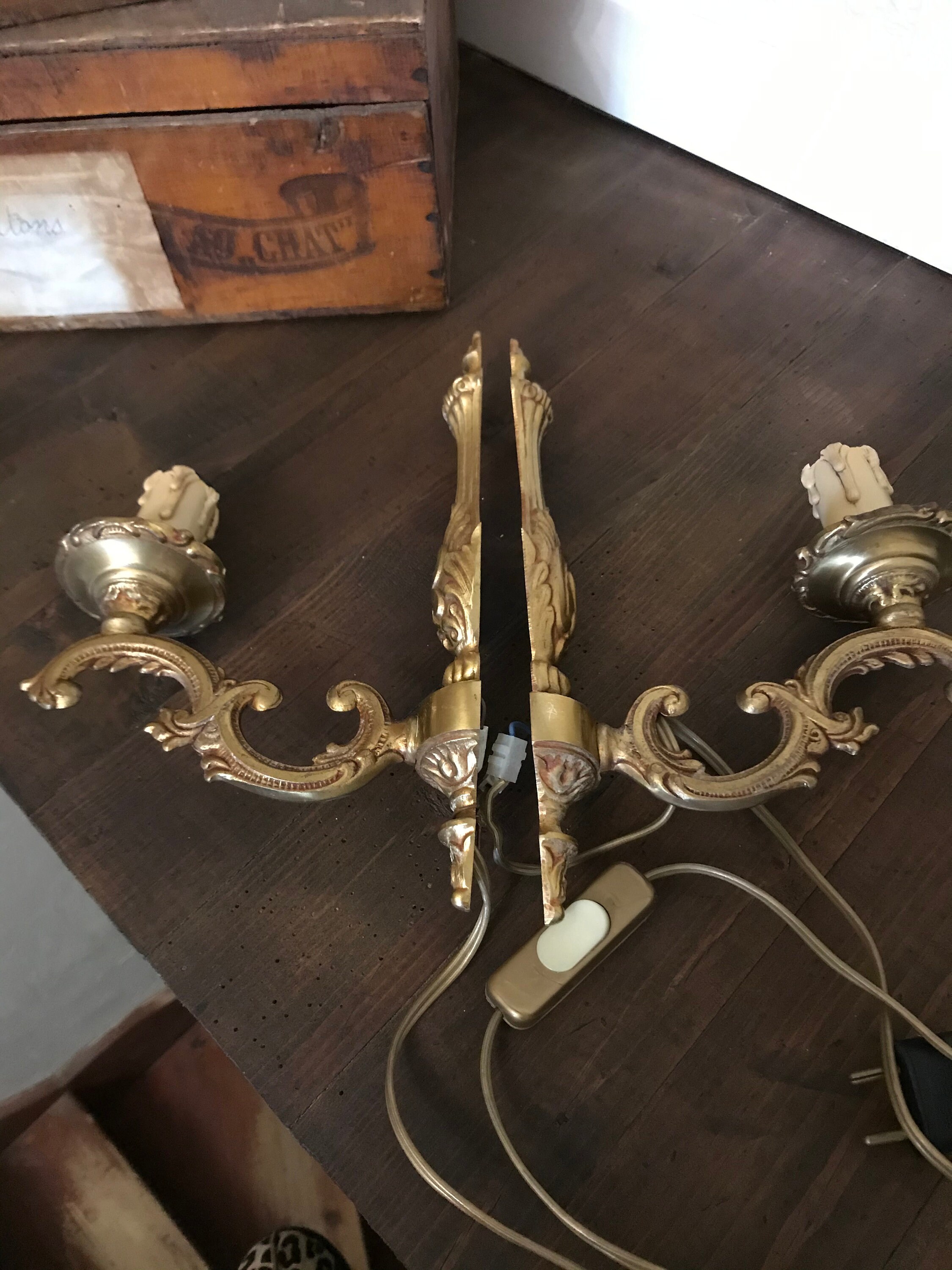 Vintage Français Rocococ Style Wall Lights