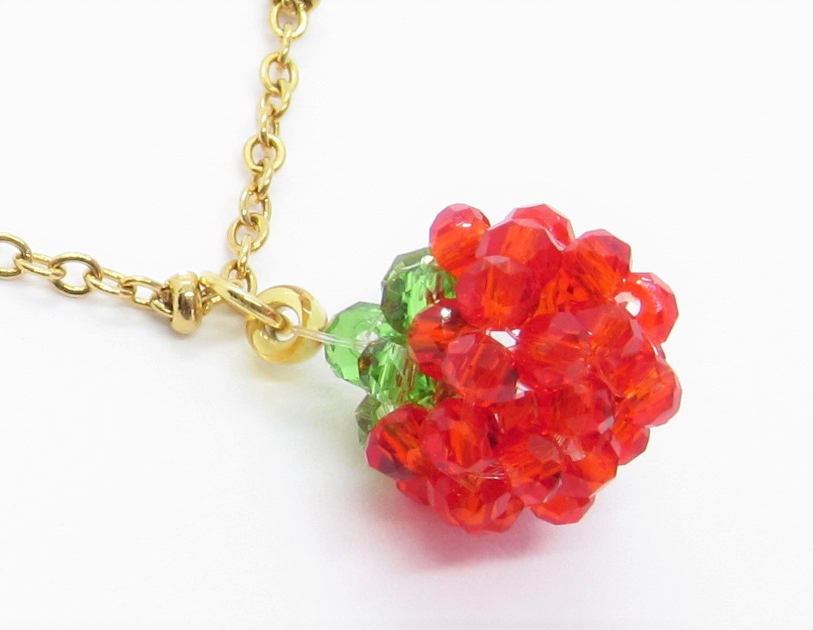 Beaded Fruit Necklace/ Stainless Steel/ Stainless Steel Etsy