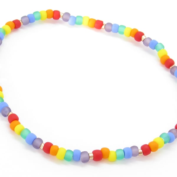 Beaded stretch bracelet/ Pride Bracelet/Rainbow Bracelet