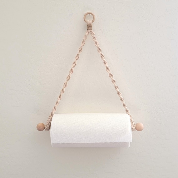 Hanging Paper Towel Holder Wall Mounted Macrame Paper Towel
