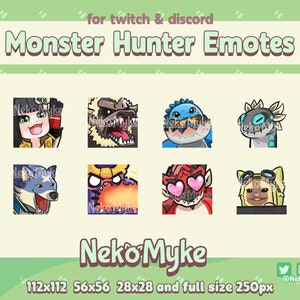 Monster Hunter Twitch & Discord Emotes | Monster Hunter emotes for sub and viewer |  Cute twitch sub twitch emotes