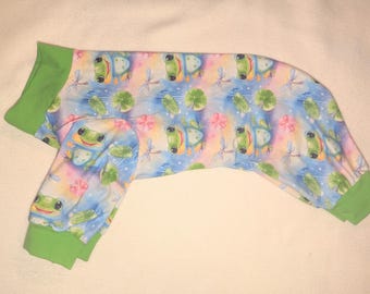 Size Large Happy Frogs Cotton Jersey Dog Pajamas