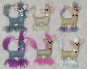 Wool Felt Chinese Crested Ornament