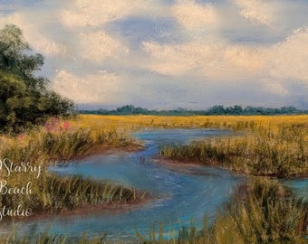 Original Soft Pastel Painting "Meander" by Artist Sue Hankard