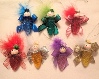 Christmas Bulb Angel Ornament-Multiple Colors