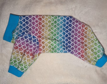 Size Small Mermaid Scales Cotton Jersey Dog Pajamas