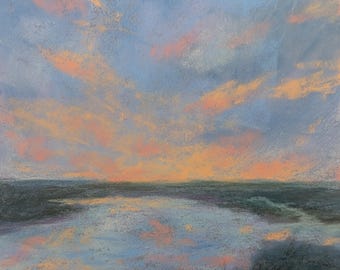 Original Soft Framed Pastel Painting "That Place in Wells" by artist Sue Hankard