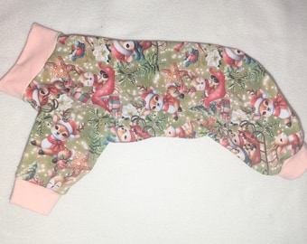 Choice of Size Nostalgic Deer Cotton Jersey Dog Pajamas Size XS Small Medium or Large