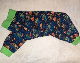 Size Medium Toad Print Cotton Jersey Dog Pajamas