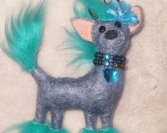 Wool Felt Chinese Crested Purse Clip