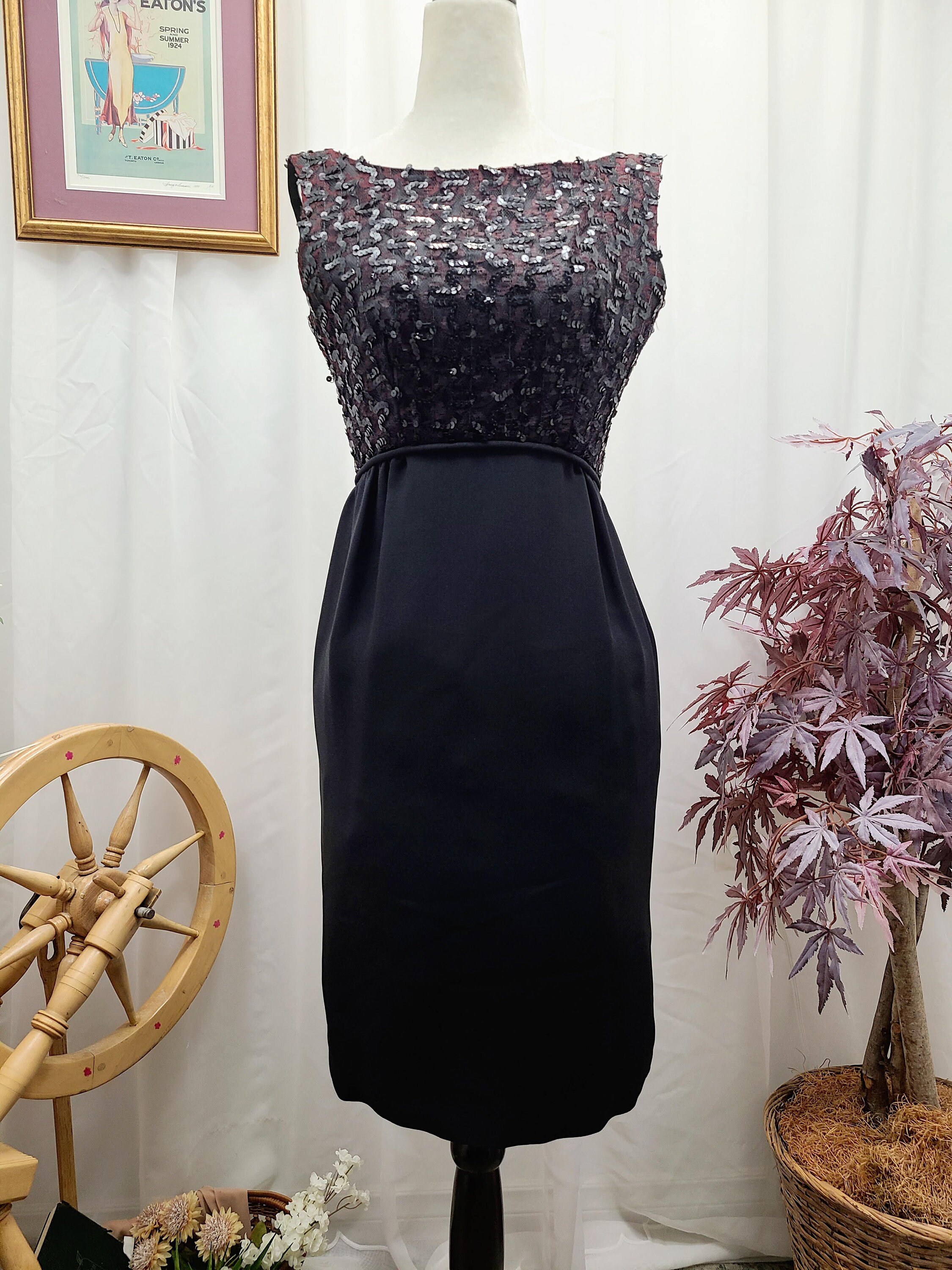 Empire Waist Sequined Mini Dress - Etsy