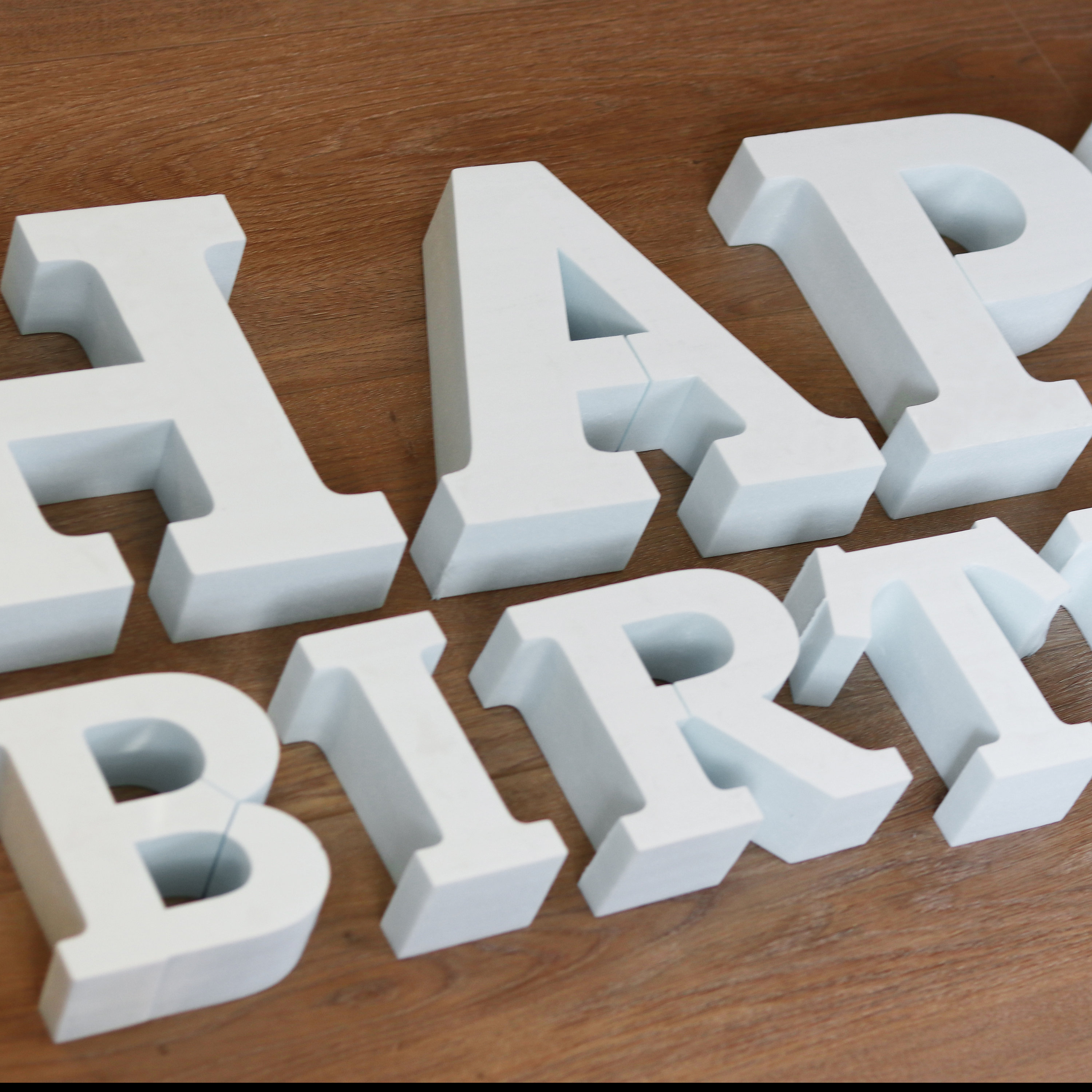 3D Wood Letter Alphabet for Table Top, Party Decor, A-Z (3 inch, 54 Piece,  White, 0.6 In Thick)