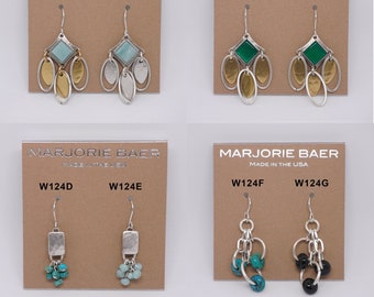 Marjorie Baer beads wire earring collection, Mother’s Day gift,  gift for friends, Mixed Metal, Beads, Antique, Vintage, Boho style