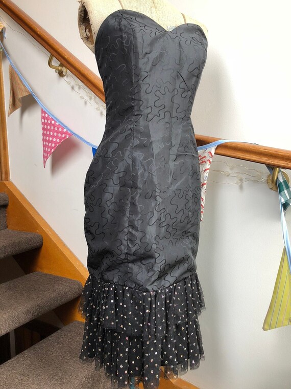80s strapless party dress