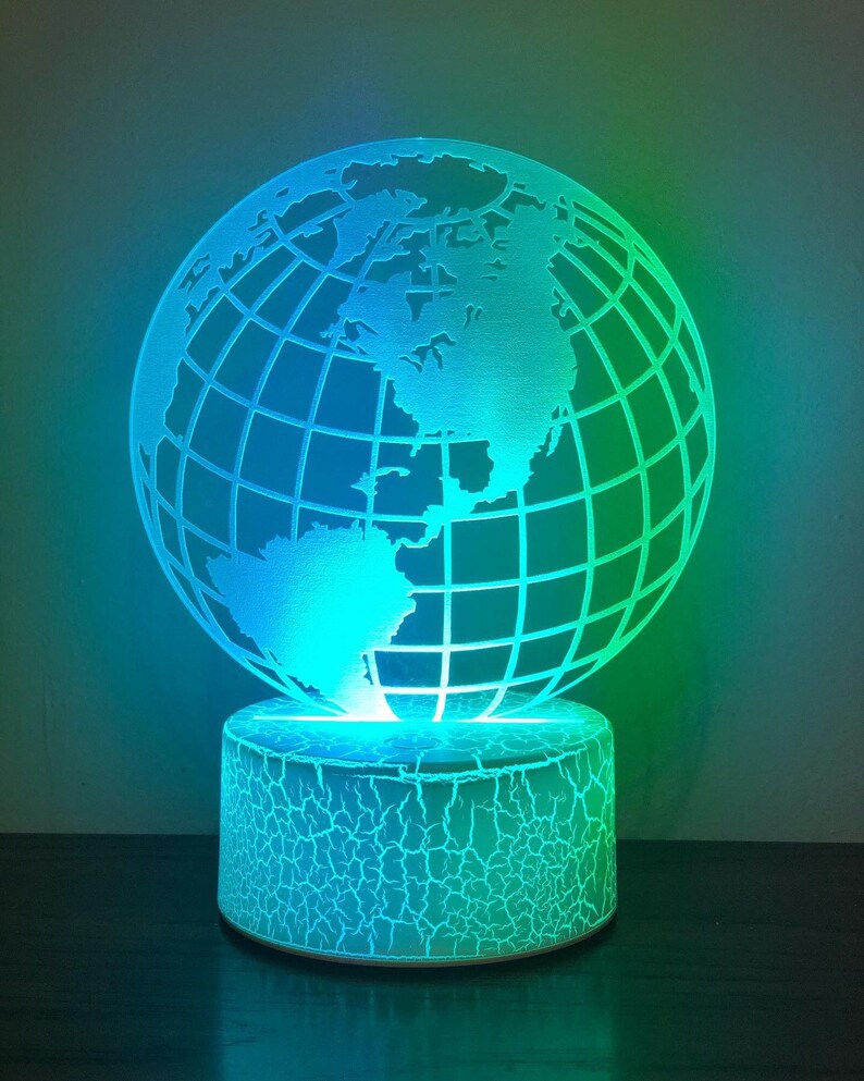 Light up Acrylic Globe With LED Light Base Etsy