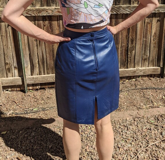 Vintage Reed Sportswear Pleather Skirt Size 4 - image 3