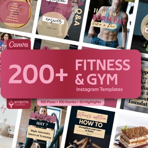 engagement booster fitness & gym social media template Fitness Templates Pack editable canva instagram post and Personal Trainer Templates