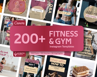 engagement booster social media-sjabloon fitness en sportschool Fitnesssjablonenpakket bewerkbare canva-instagrampost en personal trainer-sjablonen