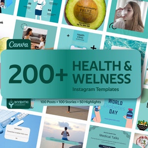health and wellness instagram posts editable canva templates instagram social media templates healthy lifestyle Health Fitness mindset