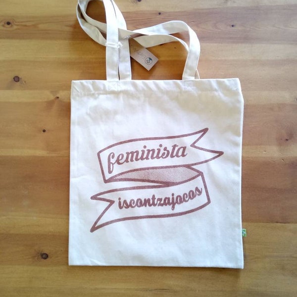 Borsa in stoffa "feminista iscontzajocos"