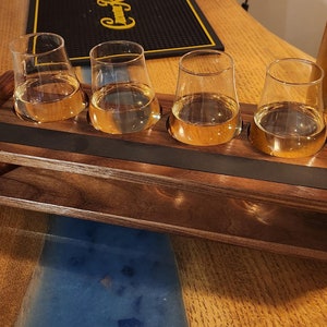 4 Glass Whiskey flight, Handmade, Whiskey Taster