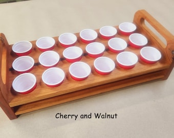 Handmade Wooden Shot Glass Carrier for 18 shots