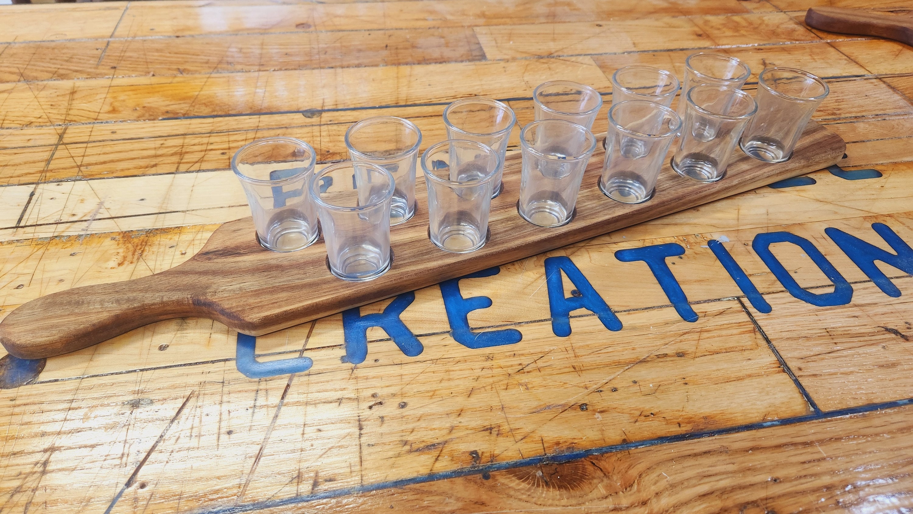 Shot Flight Shot Glass Paddle Board Shot Serving Board Etsy