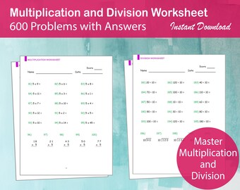 division worksheets etsy