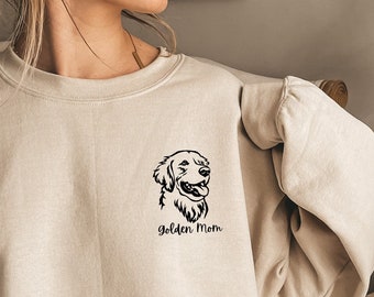 Custom Golden Retriever Head Sweatshirt, Golden Retriever Mom Shirt, Golden Mom Sweatshirt, Dog Mom Gifts