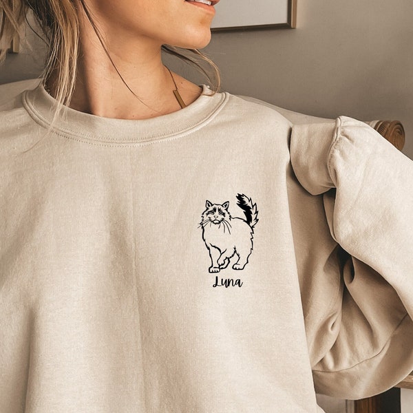 Custom Ragdoll Cat Sweatshirt, Cat Mama Sweatshirt, Persian Cat Sweatshirt, Cat Mom Shirts, Cat Lover Gifts