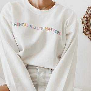 Felpa girocollo "La salute mentale è importante", maglietta sulla salute mentale, felpa di psicologia, maglietta di psicologia, maglietta per la terapia