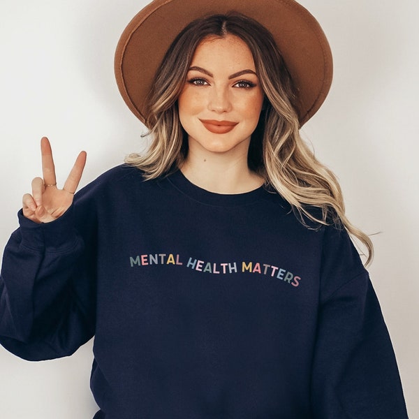 Mental Health Matters Crew Neck Sweatshirt, Chemise de santé mentale, Sweat-shirt de psychologie, Chemise de psychologie, Chemise de thérapie