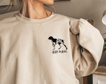 Personalized German Shorthaired Pointer Crewneck Sweatshirt, GSP Sweatshirt, German Shorthair Pointer Gifts, GSP Dog Shirt