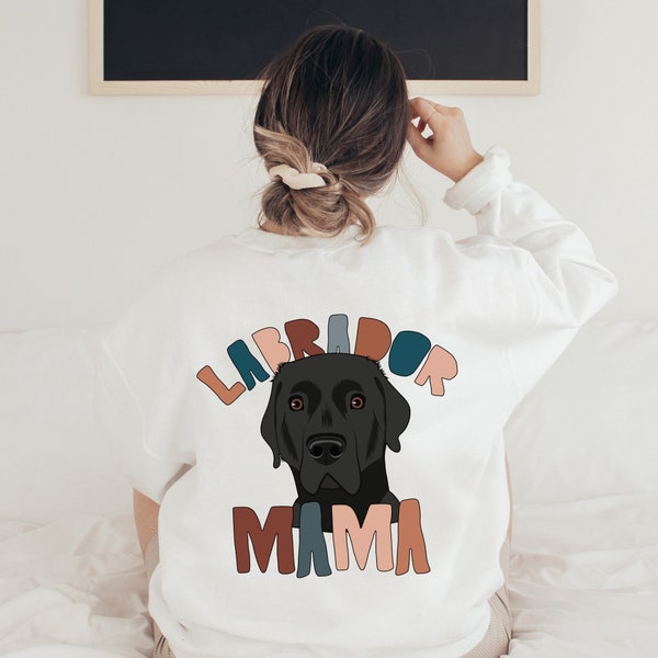 Black Labrador Mama Crewneck Sweatshirt, Black Labrador Retriever Sweatshirt, Retriever Hoodie, Dog Lover Gift