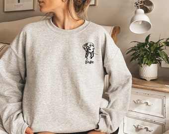 Personalized German Shorthaired Pointer Crewneck Sweatshirt, GSP Sweatshirt, German Shorthair Pointer Gifts, GSP Dog Shirt