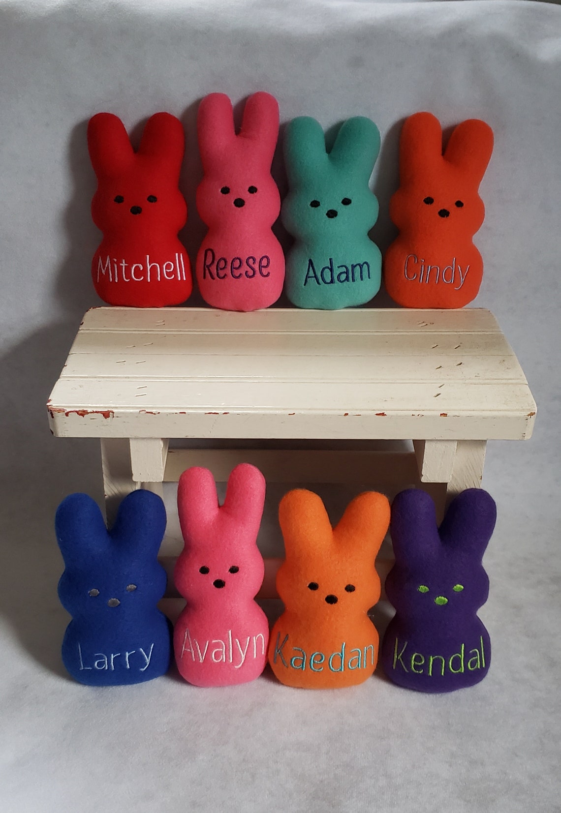 Personalized Easter Bunny Peeps, Plush Easter Basket Stuffer for Kids