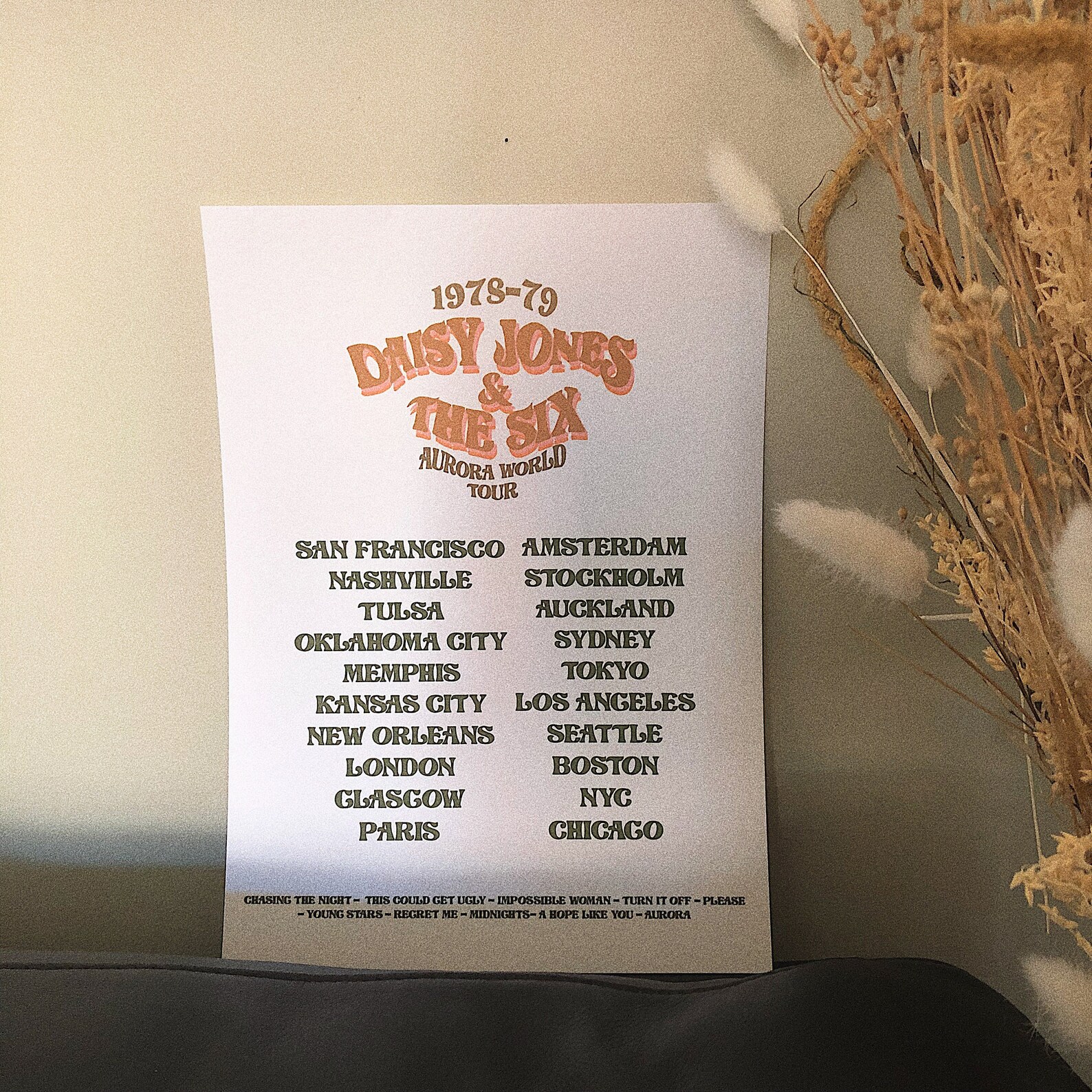 Daisy Jones & the Six Aurora World Tour Inspired Poster Etsy
