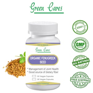 100% Pure & Natural Organic Fenugreek Powder in Capsules