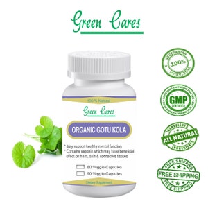 100% Pure & Natural Organic Gotu Kola Powder in Capsules