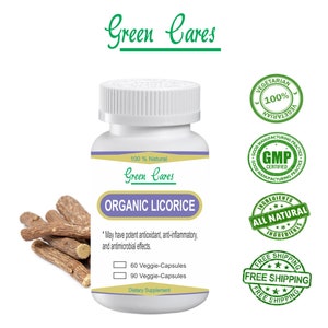 100% Pure & Natural Organic Licorice Powder in Capsules