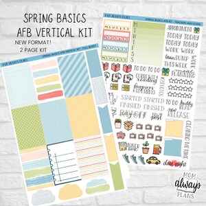 NUEVO DISEÑO ***Conceptos básicos de primavera - Kit semanal vertical - Pegatinas de planificador - Siempre completamente reservado, Primo Hobonichi