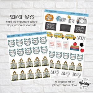 School Days - Planner Stickers