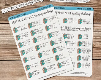 Rate The Romance Year of Smut 2021 Reading Challenge planner stickers