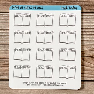 Lees vandaag Open Boek Planner Stickers, Leesschema, Pagina's gelezen