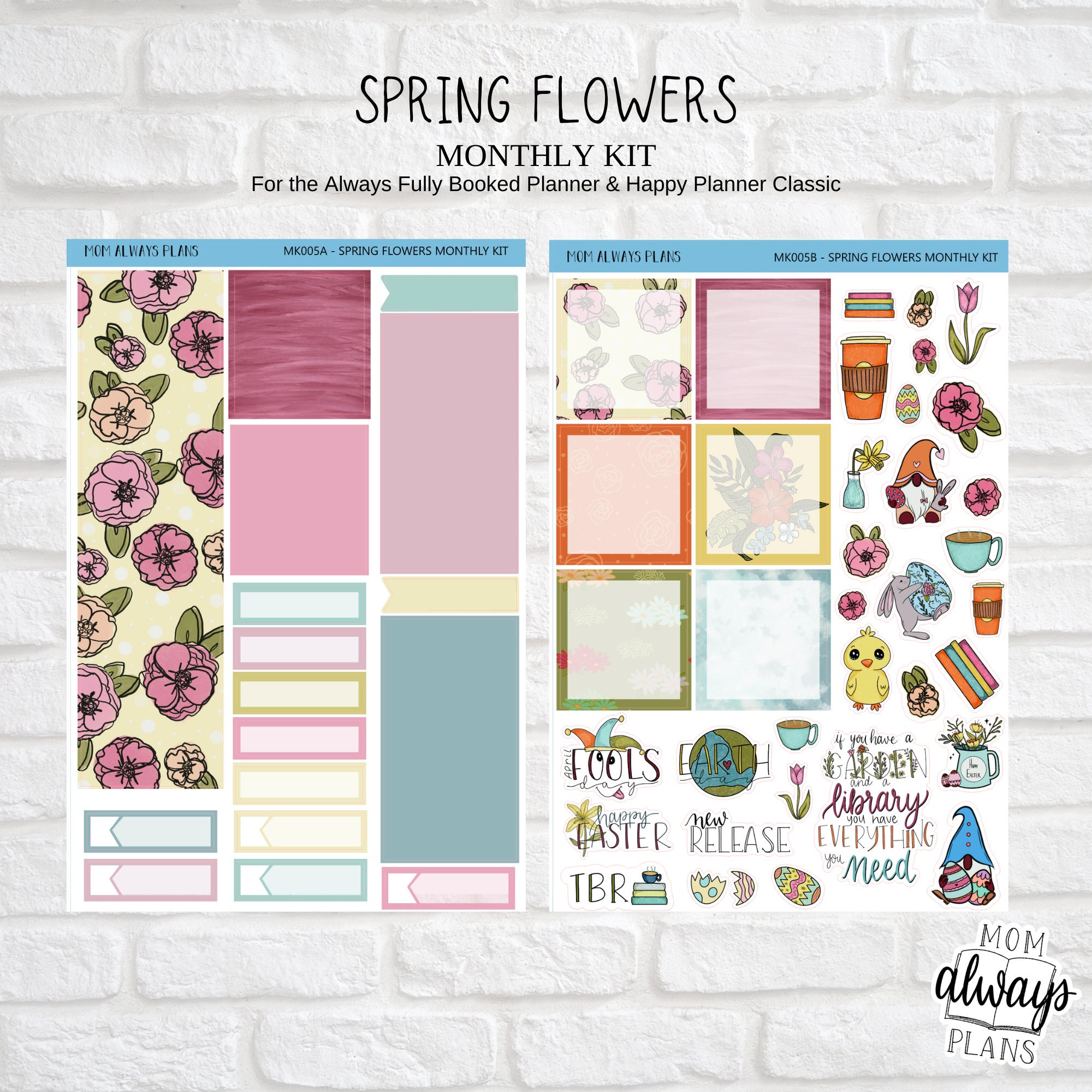 Spring Flowers - Monthly Kit - Planner Stickers (MK005) - Etsy