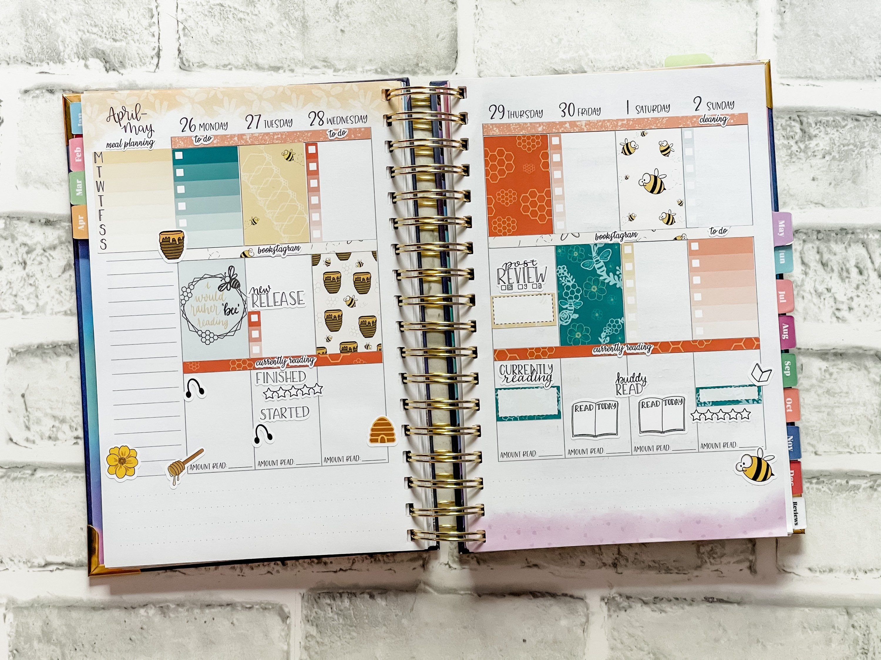 Rather Bee Reading - Vertical Weekly Kit - Planner Stickers (VK008) - Etsy