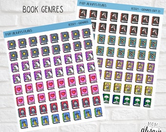 Book Genre Icons - Now 2 sets!