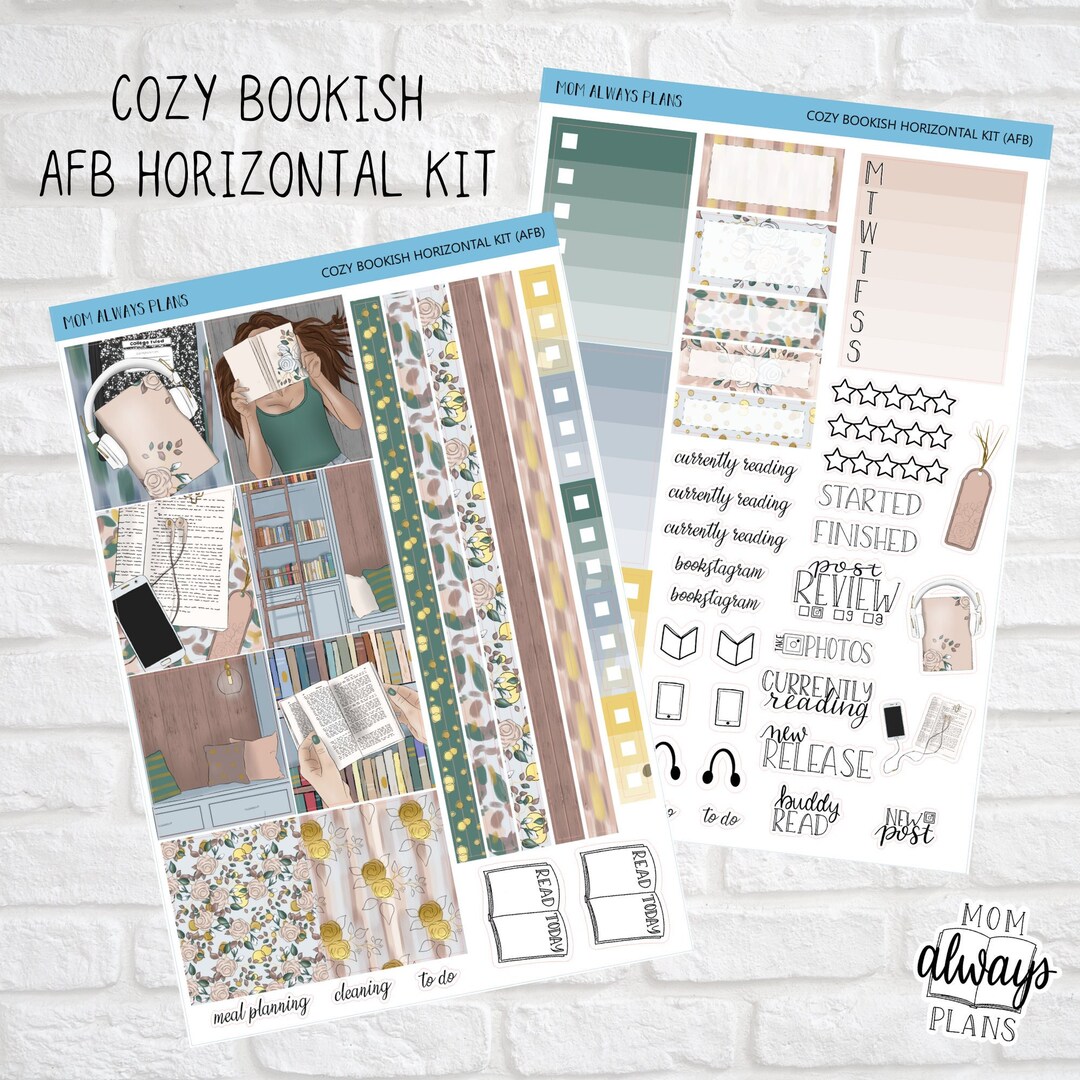Cozy Bookish - Horizontal Weekly Kit - Planner Stickers - Always Fully ...
