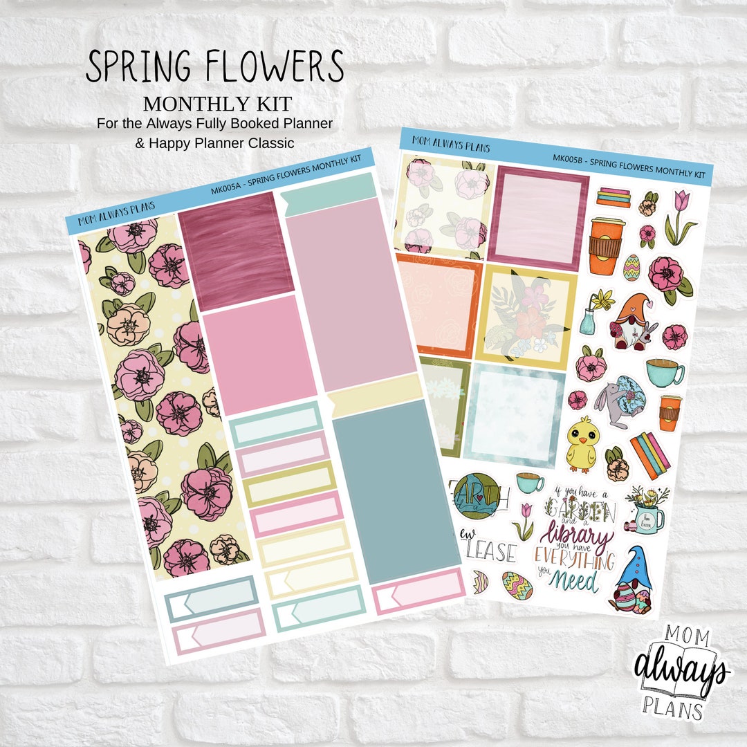 Spring Flowers - Monthly Kit - Planner Stickers (MK005) - Etsy