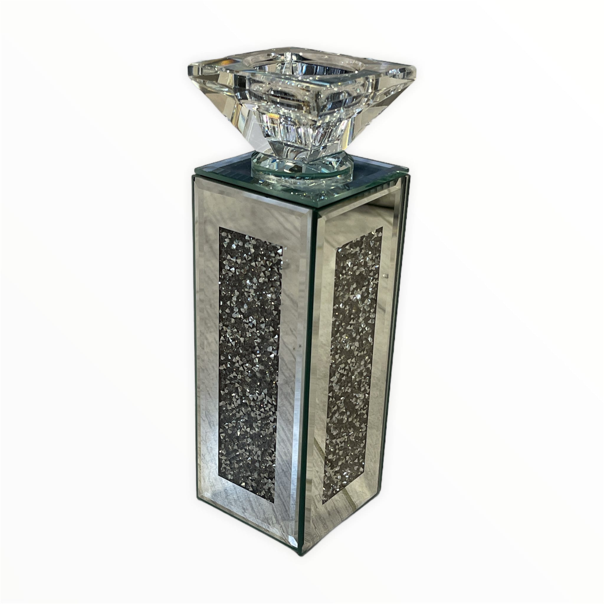 Crushed diamond crystal candle holder tealight holder clear Etsy